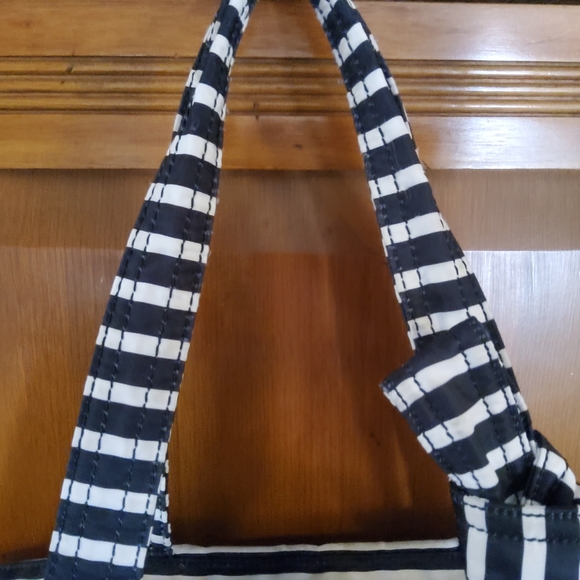 Kate Spade Black and White Stripe Barbara Duffle GUC - Picture 10 of 15